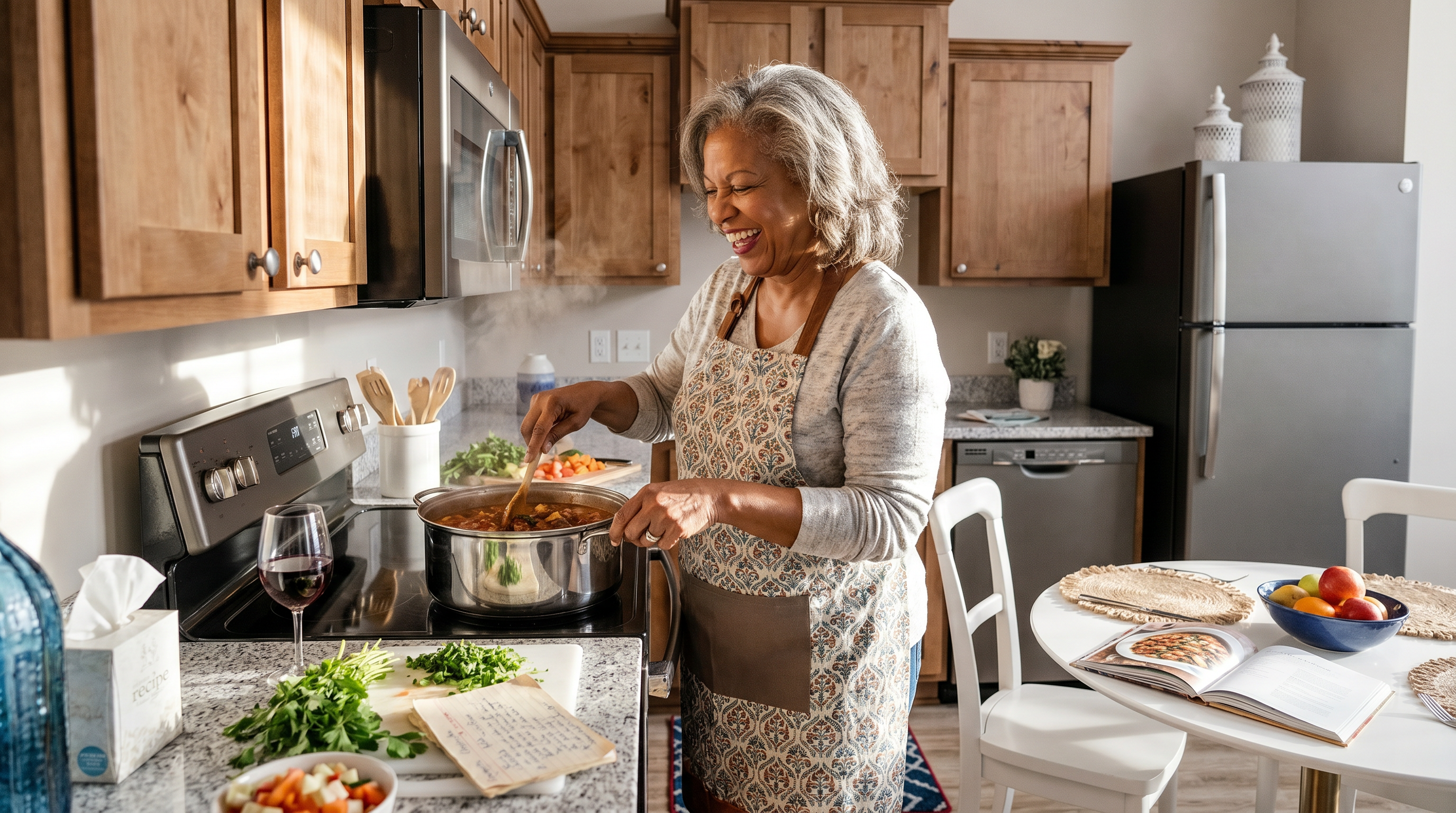 Freedom Dining and home cooking options in a retirement living community that supports choice and independence